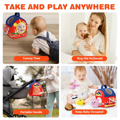 Fidtoy Plush Farm Set Baby Sensory Toy for 6-36 Months