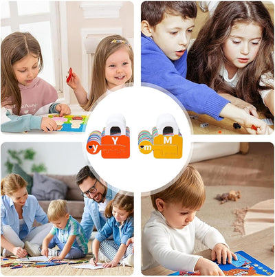 Fidtoy Wooden Lock Matching Toy Montessori Key Puzzle Educational Toy for Kids Color Recognition Math Learning Fine Motor Skills Logic Game