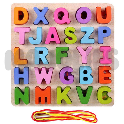Tablero de ensartar con letras