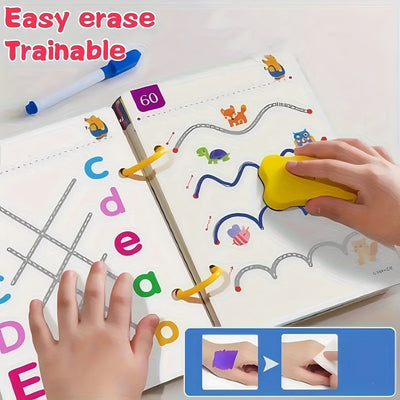 Fidtoy Reusable Magic Practice Notebook for Toddlers – Wipe Clean Writing & Drawing Learning Toy