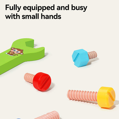 Fidtoy Smart Animal Tool Set | Wooden STEM Building Toy for Toddlers 3+