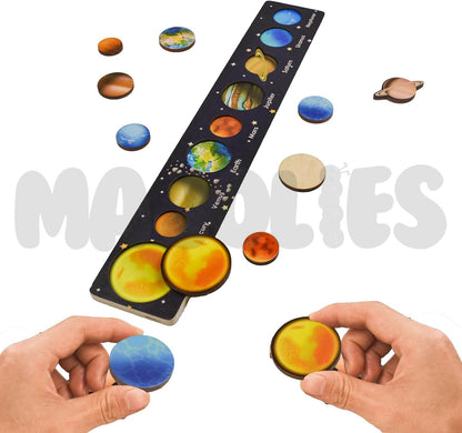 Planet Peg Puzzle: Wooden Solar System Adventure