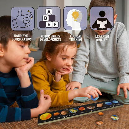 Planet Peg Puzzle: Wooden Solar System Adventure