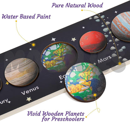 Planet Peg Puzzle: Wooden Solar System Adventure