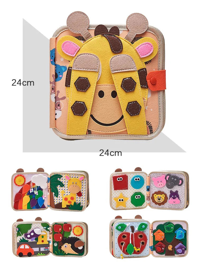 Fidtoy Felt Montessori Activity Book – 16 Page Busy Book for Toddlers