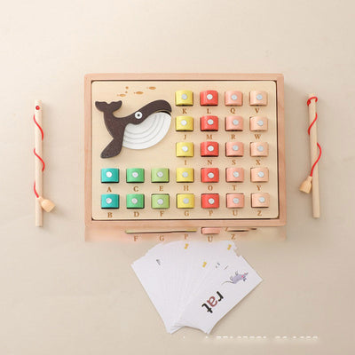 children's wooden fishing puzzle toy Wooden Fishing Puzzle Toy