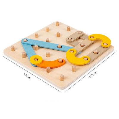 Montessori Wooden Nail Board Geoboard Pattern Shape Toy