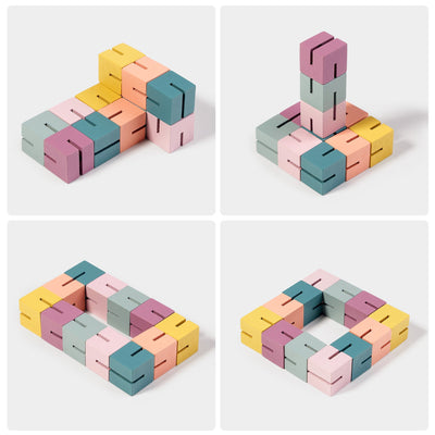 Blocs de construction 3D, jouets de ficelle de cubes de puzzle pour enfants, cubes de blocs de construction polyvalents