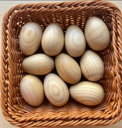 Lot de 10 œufs maracas en bois - Instrument de musique