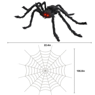 Fidtoy Grandes décorations d'araignée d'Halloween – Lot de 2