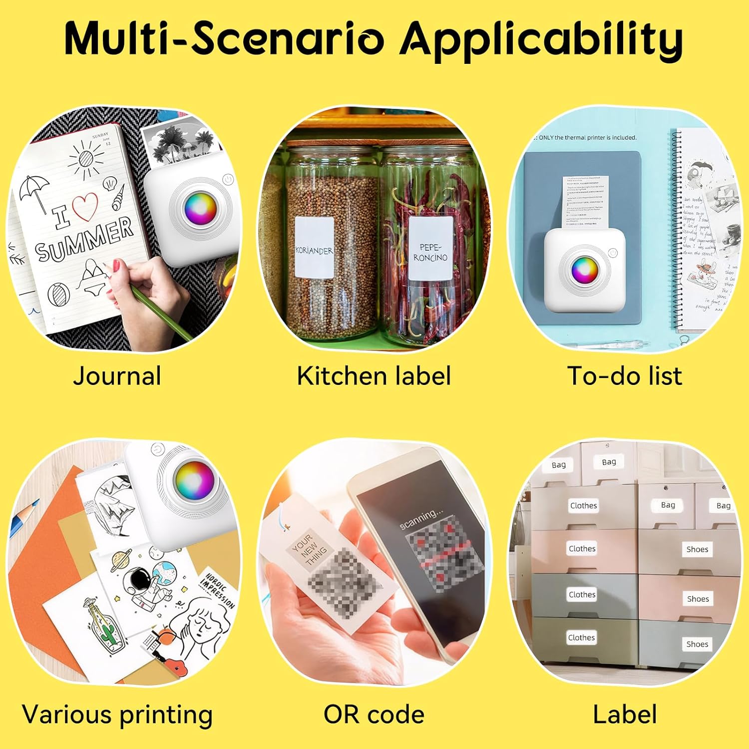 Mini Portable Pocket Thermal Bluetooth Printer with LED Light - X3