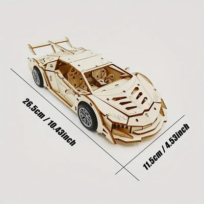 3D Wooden Mechanical Lamborghini Pull Back 114 Piece - 805