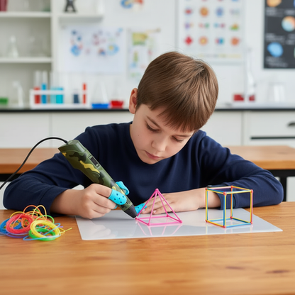 3D Printing Pen Set – Portable Drawing Pen with LED Display & PLA Filament for Kids & Adults