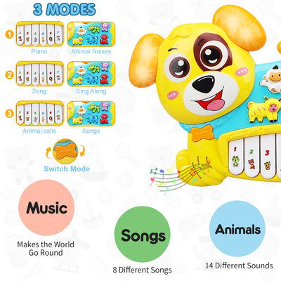 Fidtoy Dog Piano Musical Toy for Babies 0-36 Months