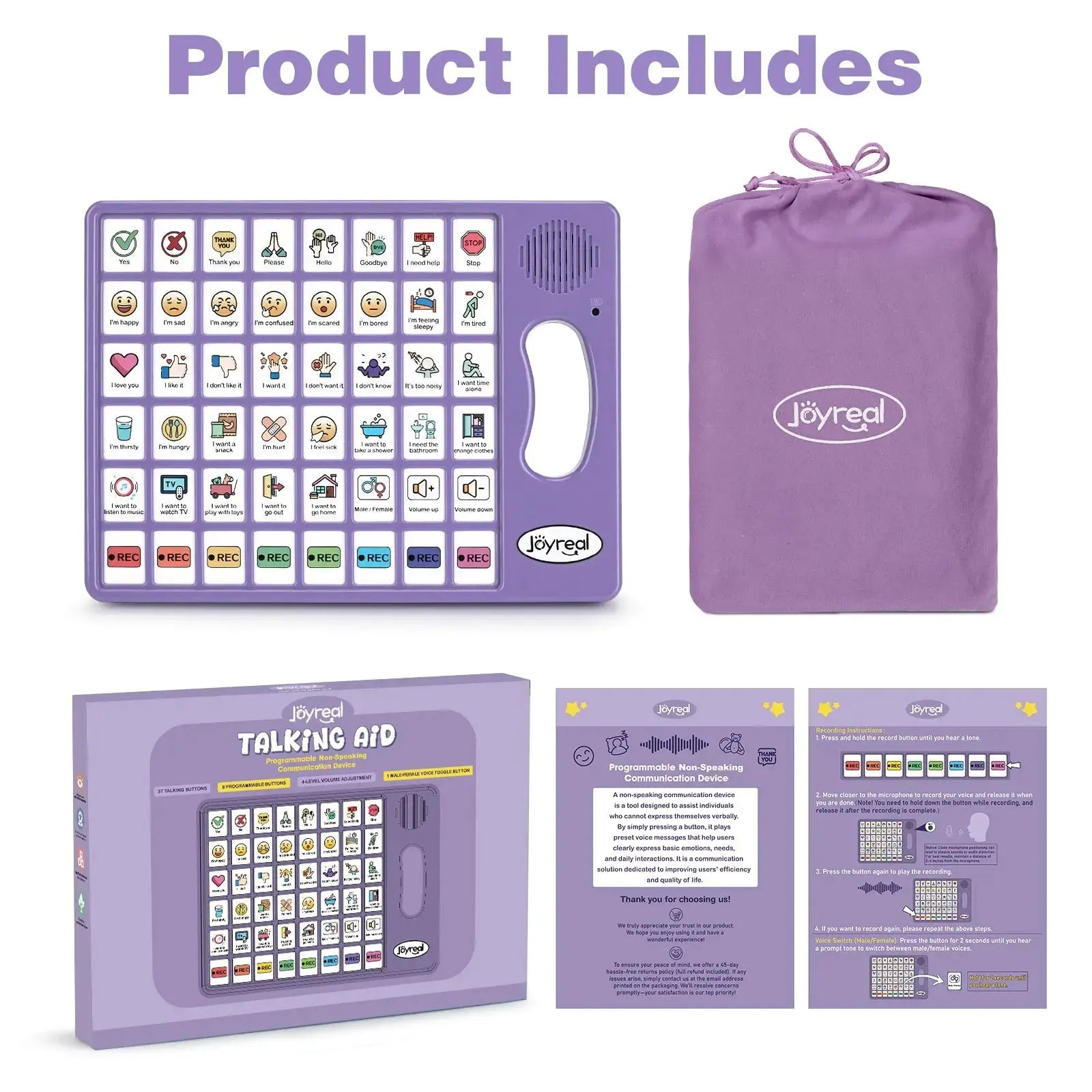 Fidtoy AAC Communication Device for Autism - Bilingual Speech Aid for Toddlers
