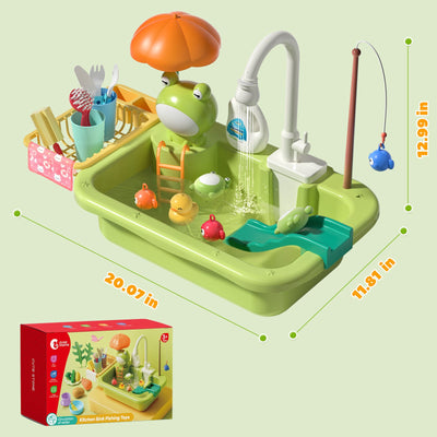Évier de cuisine Fidtoy avec eau courante pour enfants de 3 ans et plus