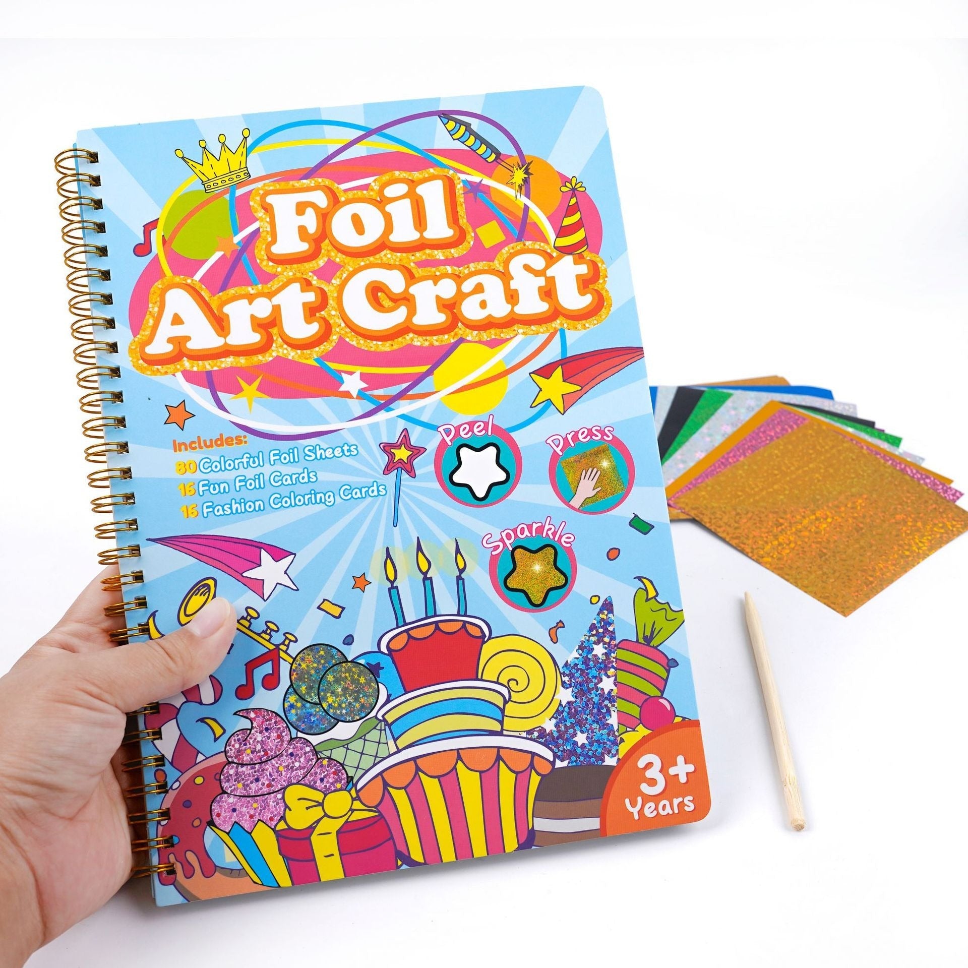 Foil Art Craft Kit | Sparkly Birthday-Themed Creative Set for Kids