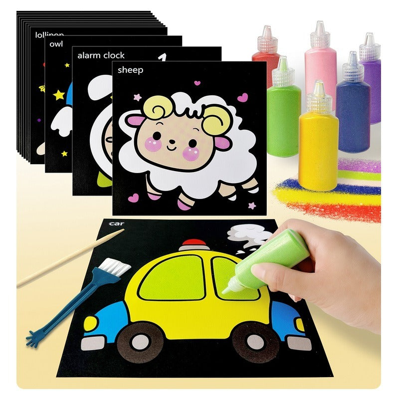 Kids Sand Art Kit with Colourful Sand and Creative Cards