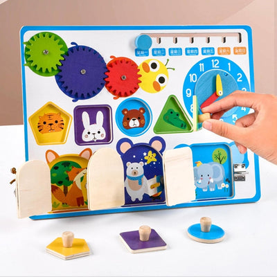Wooden Shape Sensory Activity Busy Board - 000
