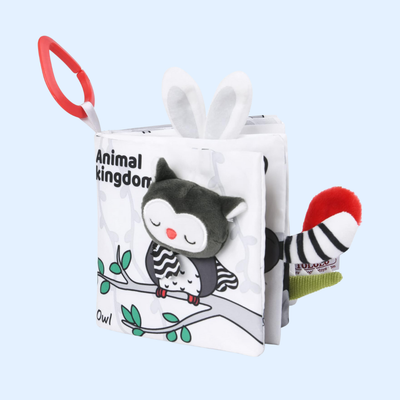 Livre en tissu interactif Fidtoy 3D animaux, jouet d'apprentissage sensoriel pour bébé