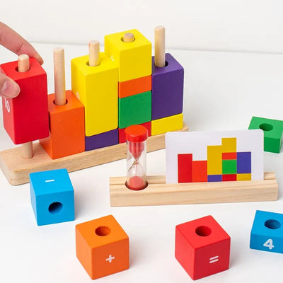 Bloques Apilables de Madera para Aprender Matemáticas - 068