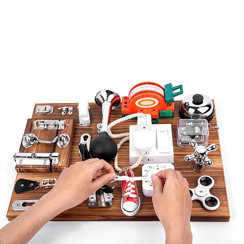 Montessori Early Education Teaching Aids Carbonized Busy Board