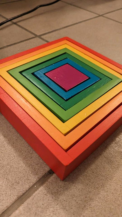 Rainbow Squares Early Toddler Building Blocks