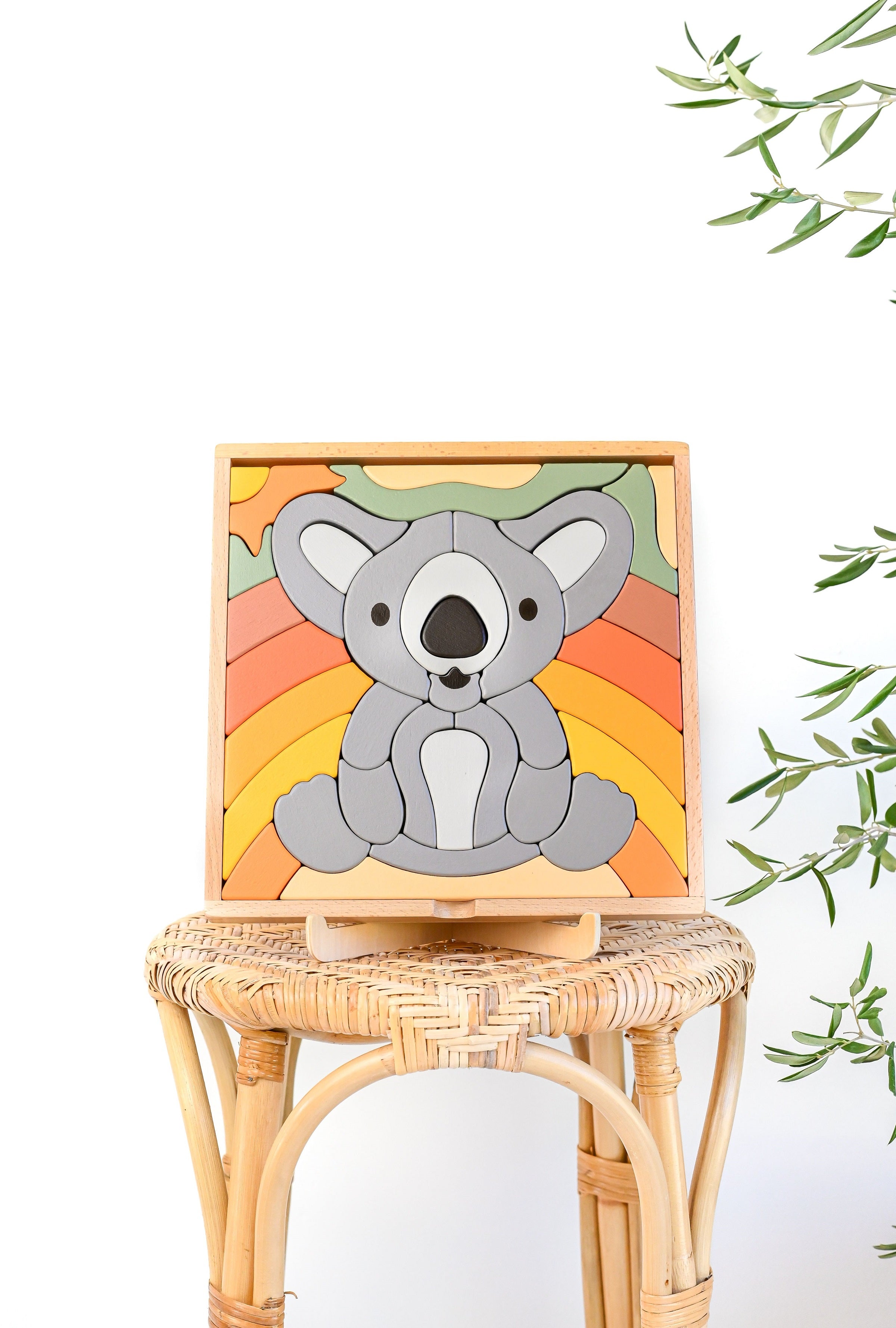 Kirra the Koala Abstract Building Block Puzzle / Home Decor Display