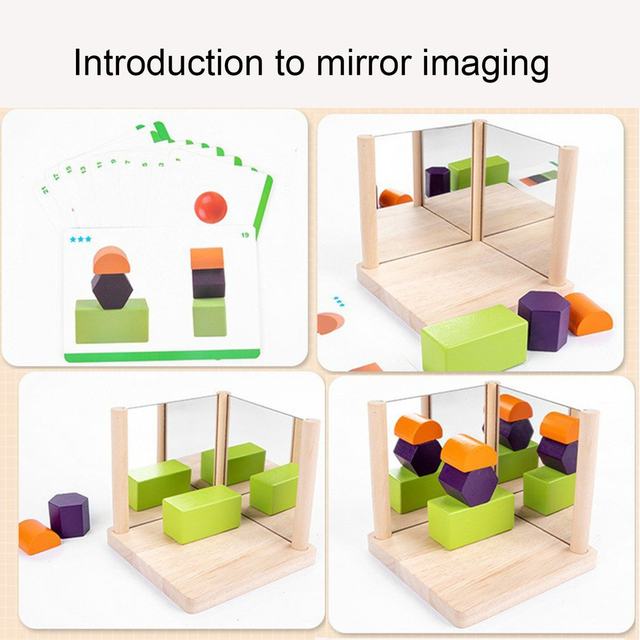 Mirror Wooden 3D Shape Pattern Blocks - 893