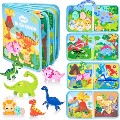 Livre d'activités Montessori Fidtoy Dinosaur Friends – Activité Montessori interactive pour les tout-petits de 2 à 5 ans