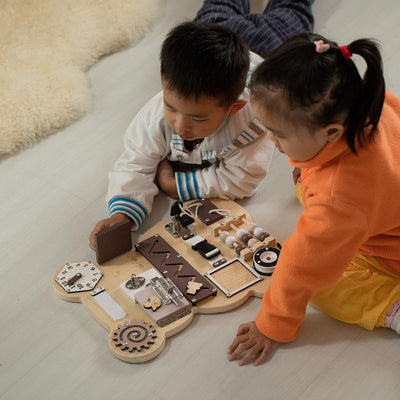 Fidtoy Montessori Oso Tablero de Actividades Juguete de Aprendizaje para Niños Pequeños
