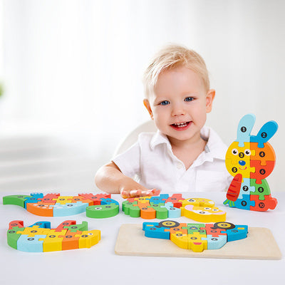 Fidtoy Puzzle en bois d'association de formes pour tout-petits, enfants autistes, jouet calme, puzzle Montessori, jouet éducatif, jeu de motricité fine