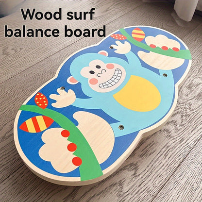 Wooden Balance Board for Kids' Fun and Development