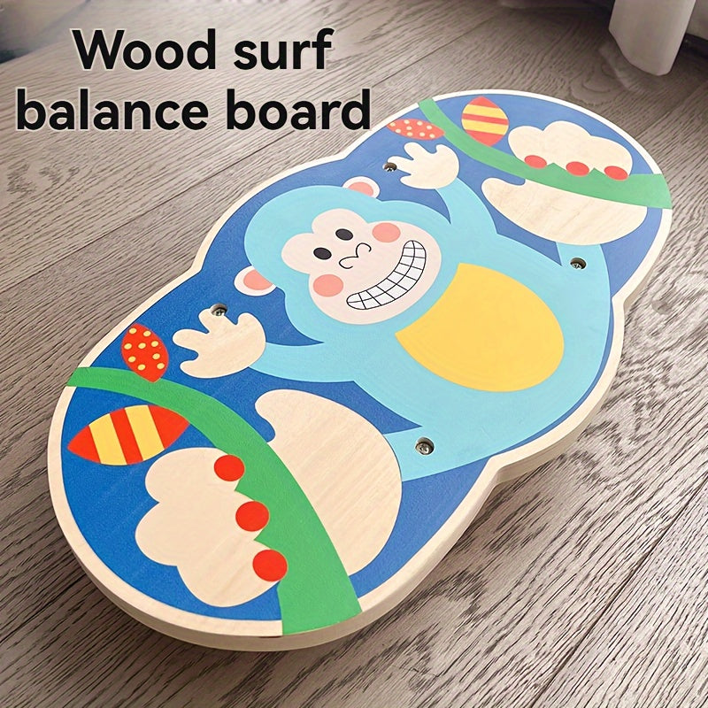 Wooden Balance Board for Kids' Fun and Development