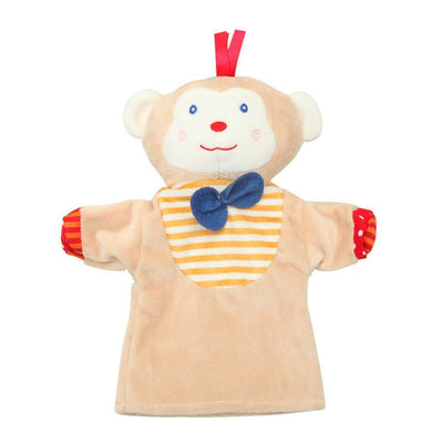 Linda marioneta de mano de animal de dibujos animados Mono rana pato Juguete de peluche muñeca bebé Toalla de confort