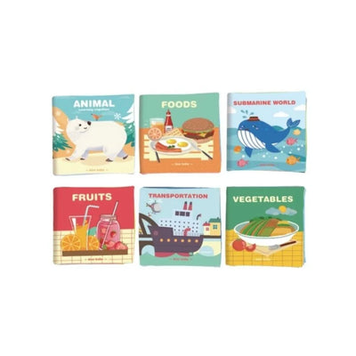 Fidtoy Baby Crinkle Cloth Books 6 Pack Early Learning Set