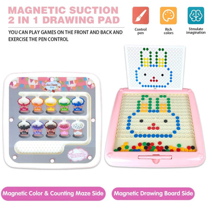 2in1 Magnetic Bead Maze Color Sorting and Drawing Board - 134
