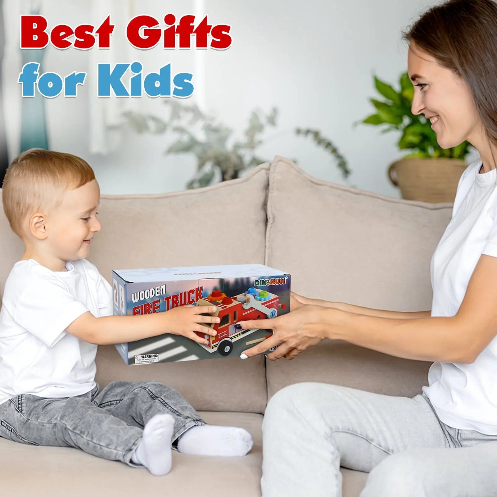 4-in-1 Fire Truck Tool Box & 47PCS Tool Set (Ages 3+)