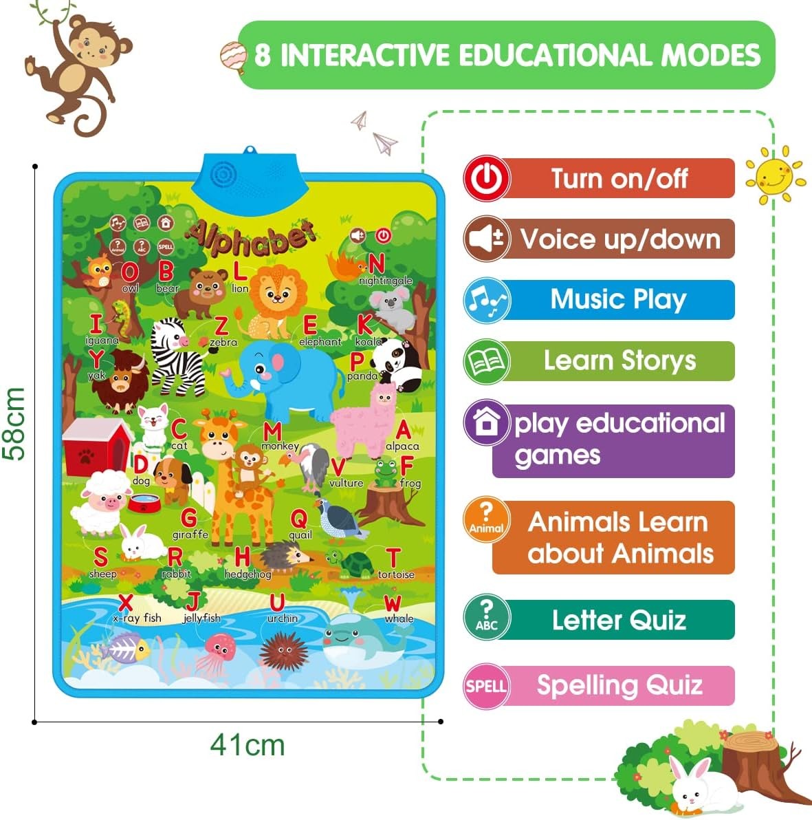 Animal Alphabet Fun Learning Talking Poster - G02