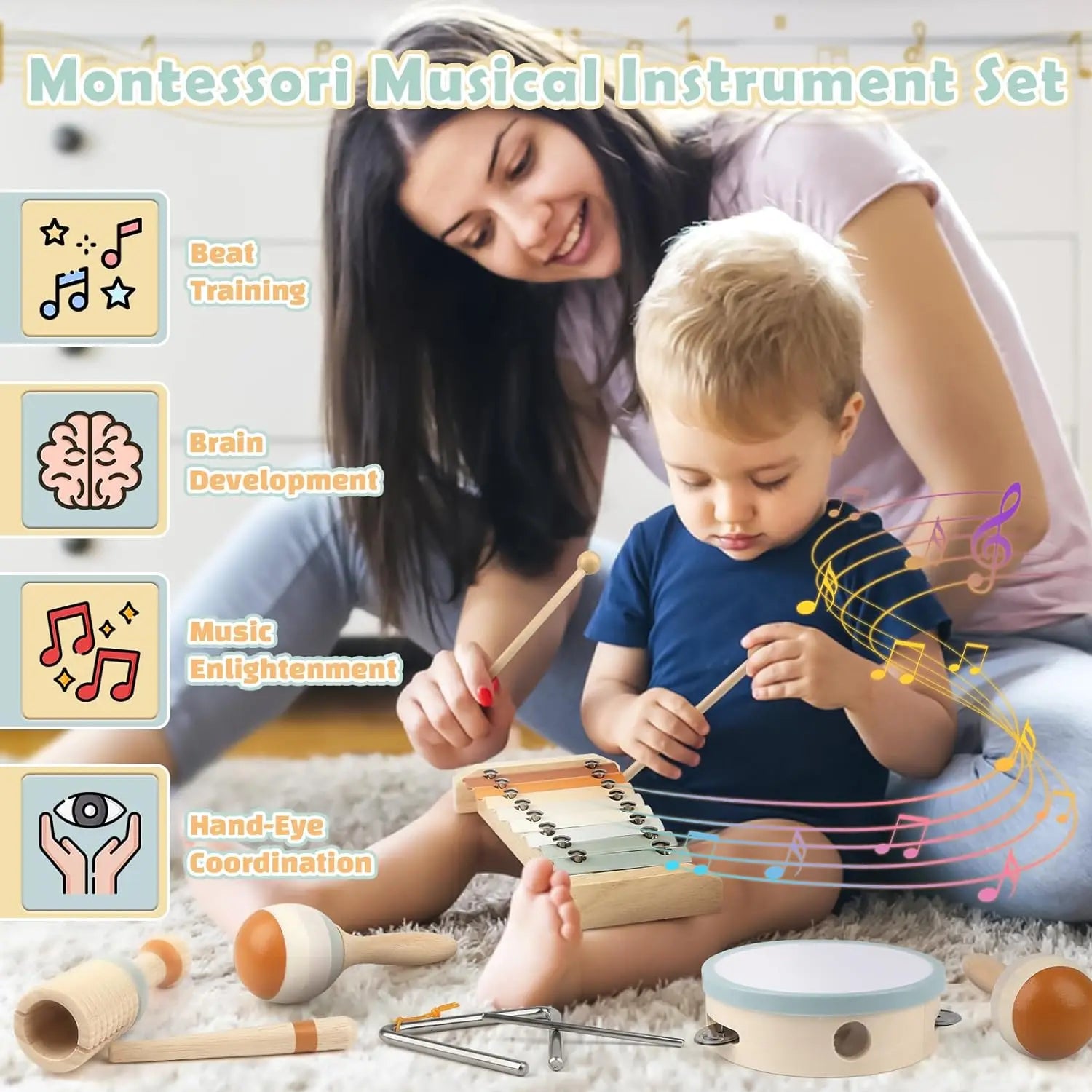 Preschool Musical Instruments – Montessori Xylophone Set