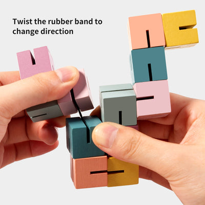 Blocs de construction 3D, jouets de ficelle de cubes de puzzle pour enfants, cubes de blocs de construction polyvalents