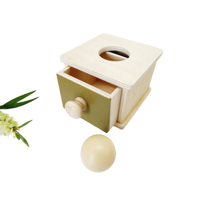 Montessori Drawer and Ball / Coins and Drawer Object Permanence Box