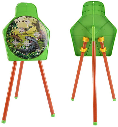 Dinosaur Themed Bow and Arrow Shooting Archery Set with Bow Suction Top Arrows Quiver Target Stand Outdoor Garden Game for Kids