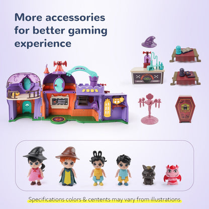 Portable Magical Wizard World Building Castle Doll House Playsets with Light Sound Functions Learning Roleplay Gifts for Kids