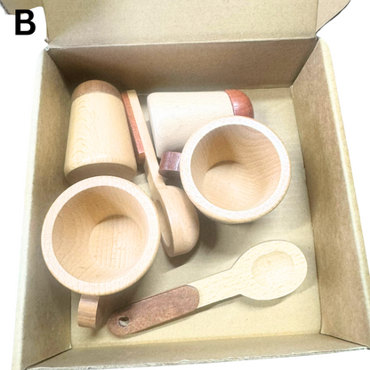 Wooden Kitchen Utensil  & Cookware Roleplay Toy Play set