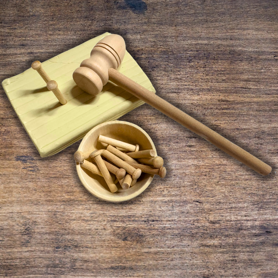 Set of 10 Wooden Nails Kids Safe Motor Skills Loose Parts