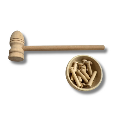 Set of 10 Wooden Nails Kids Safe Motor Skills Loose Parts