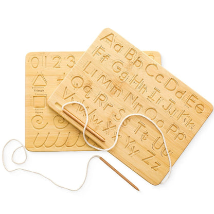 Montessori Double-Sided Tracing Board - Uppercase and Lowercase Letters and Numbers, Shapes and Lines