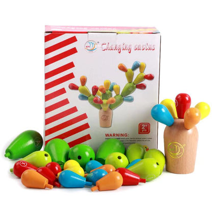 Wooden Aphabet Cactus -  Fine motor skills toys