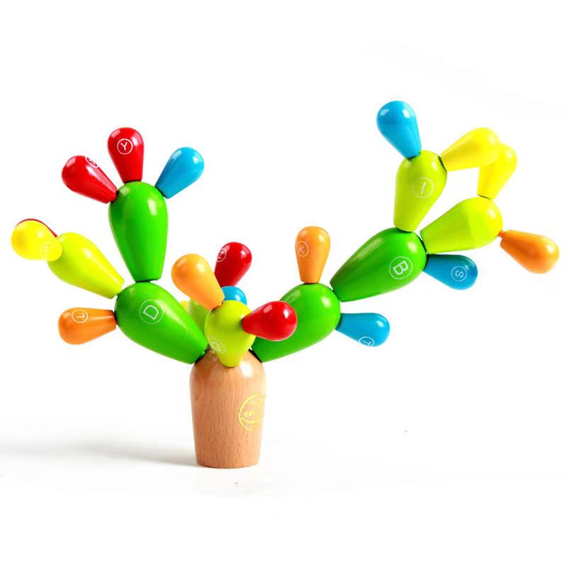Wooden Aphabet Cactus -  Fine motor skills toys